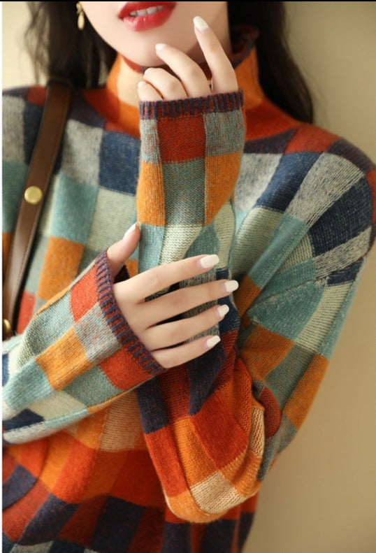 JO | Elegant print turtleneck sweater