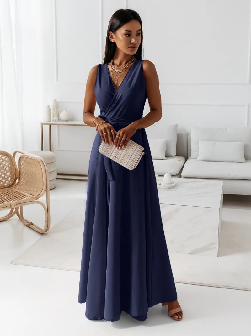 KS | Gretchen -Feminine ankle-length dresses with V-neckline