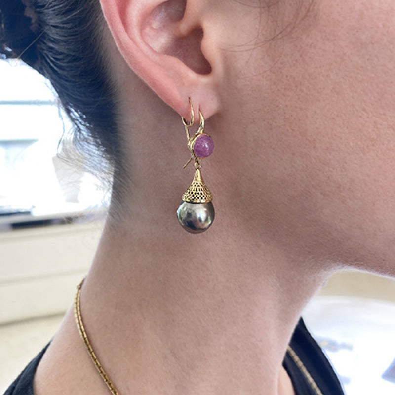 Delicate Artisan Gold Earring