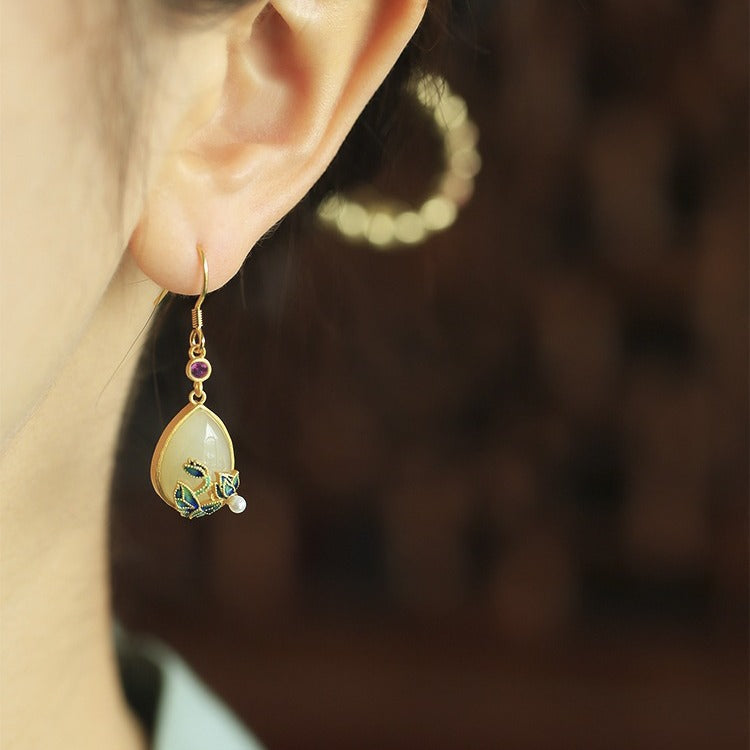 Delicate Artisan Gold Earring