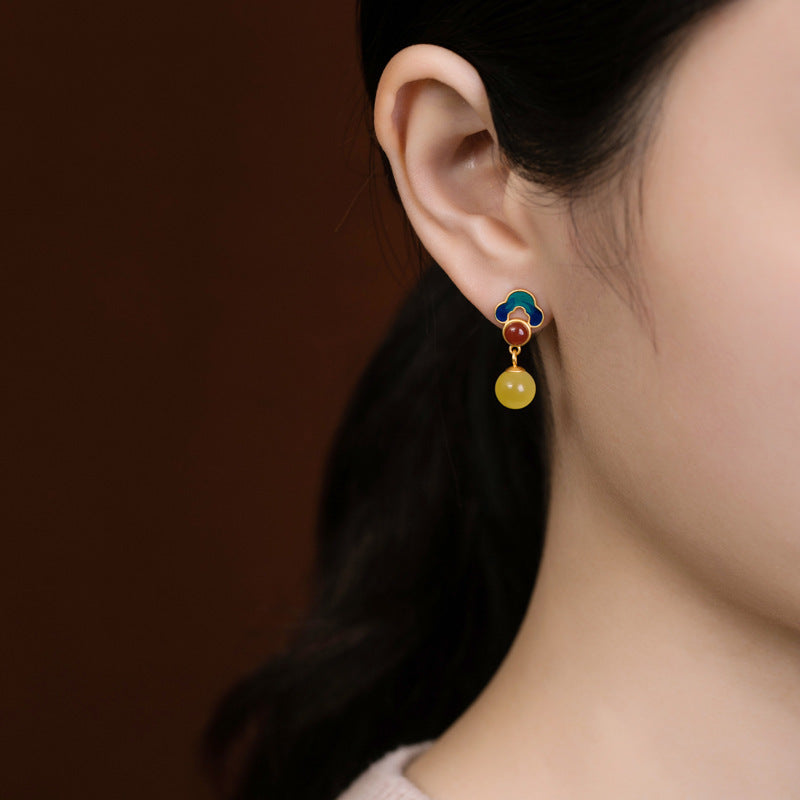 Delicate Artisan Gold Earring