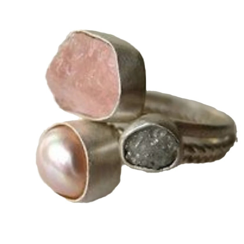 Delicate Artisan Pearl Ring