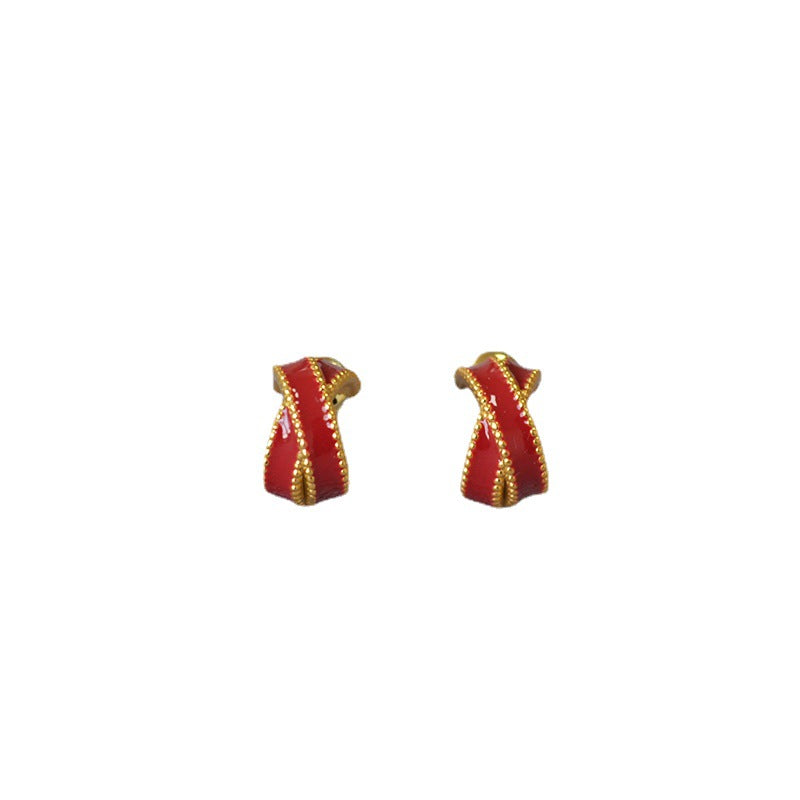 Delicate Artisan Gold Earring