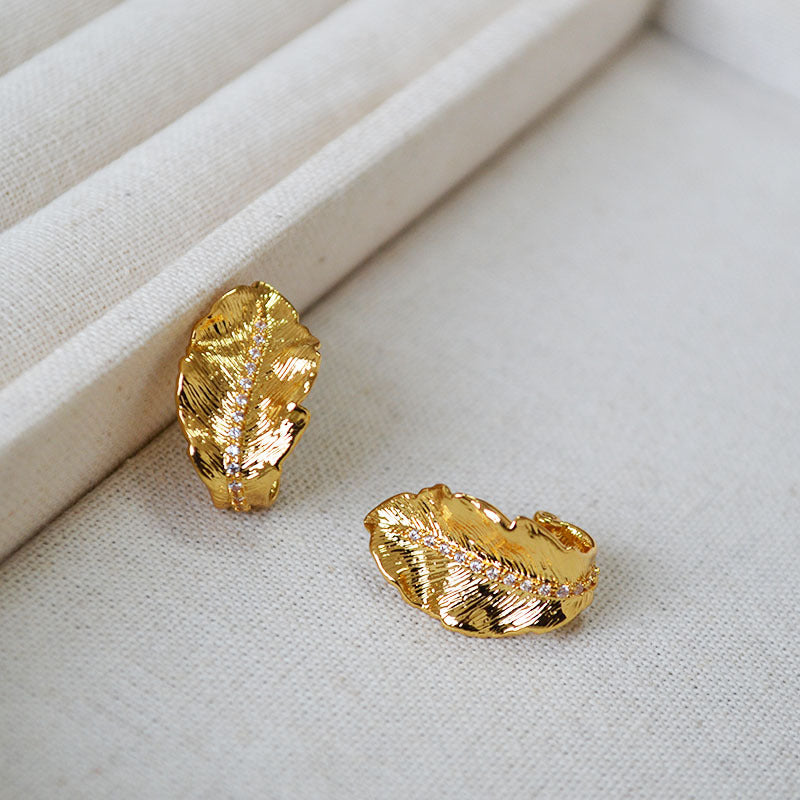 Delicate Artisan Gold Earring
