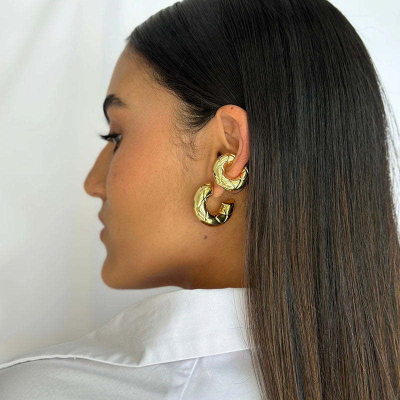 Delicate Artisan Gold Earring