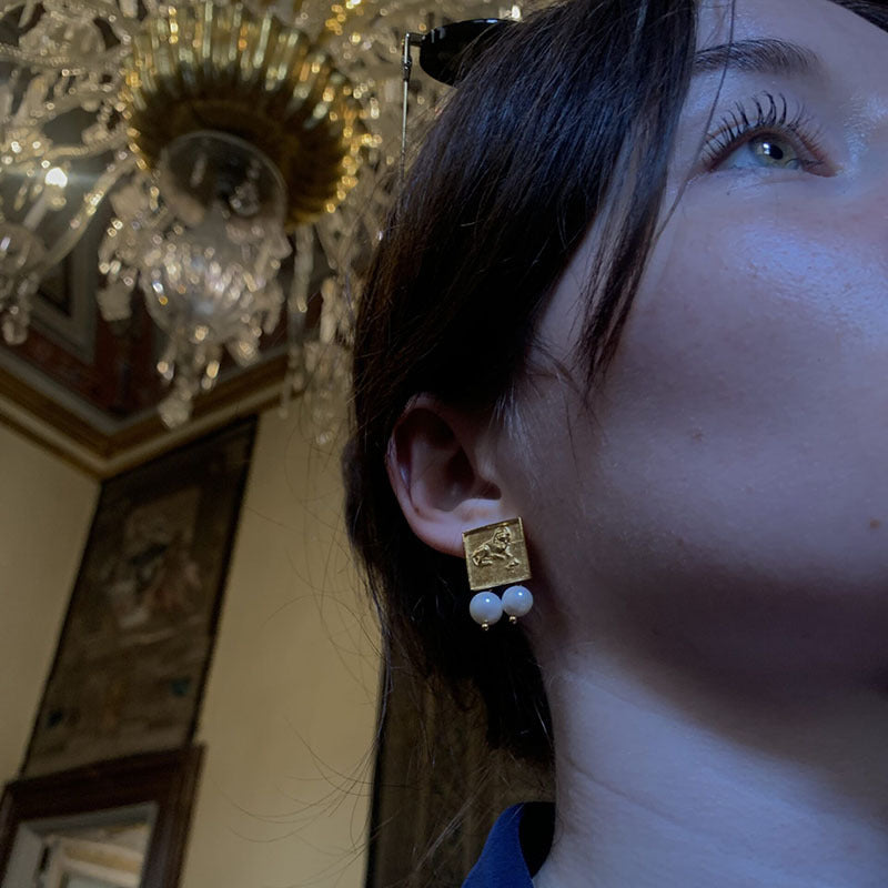 Vintage Handmade Gold Earring