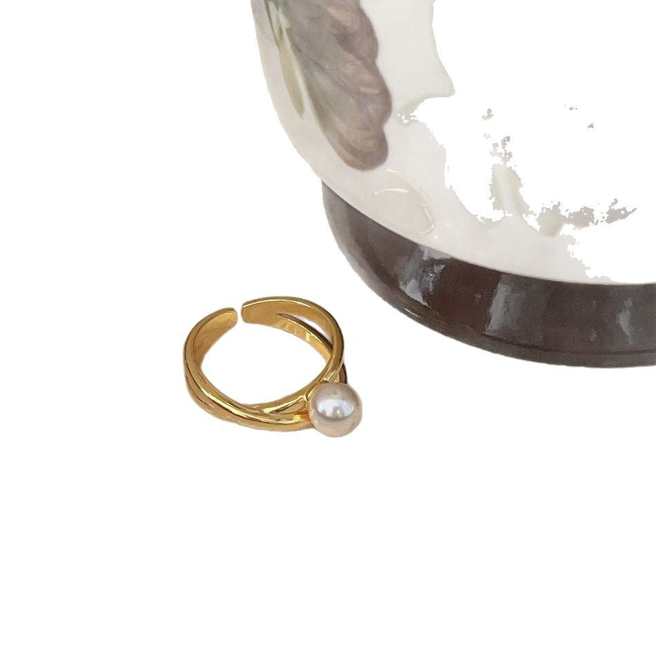 Delicate Artisan Pearl Ring