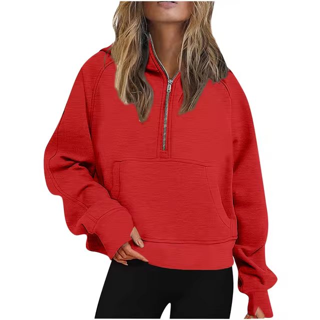 JO | Jacket with half zipper and hood