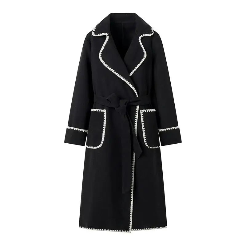 JO | casual long patchwork coat