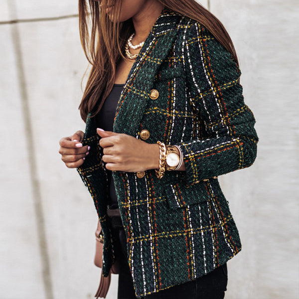 JO | Checked blazer with two rows of buttons