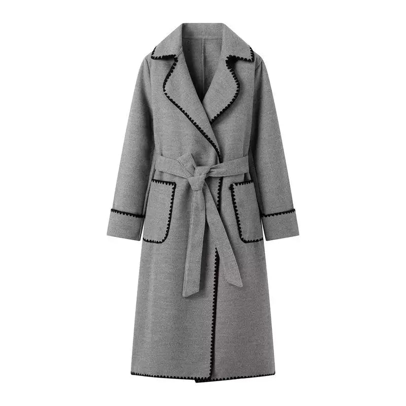 JO | casual long patchwork coat