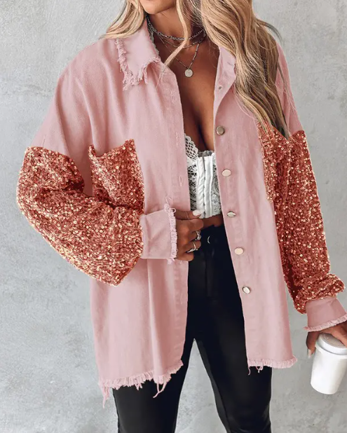 JO | contrasting coat with sequins for spring