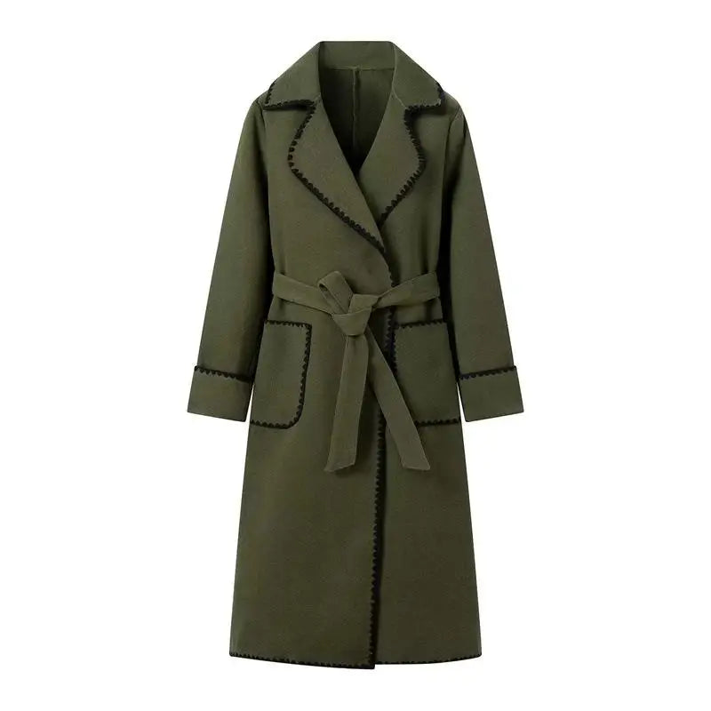 JO | casual long patchwork coat