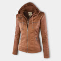 JO | Ladies leather jacket with hood