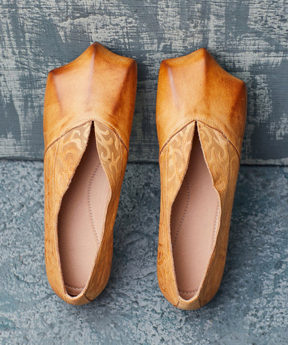 Yellow Splicing Flats Flat Shoes for