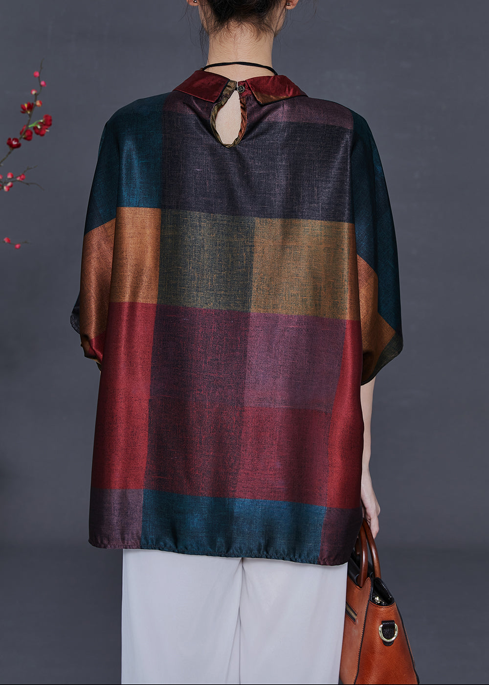 Colorblock Oversized Silk Shirts Summer