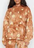 Daisy Print Tie Dye Hoodies Yellow Sweatshirts