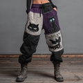 Halloween Patchwork Funny Cat Vintage Sports Pants elevenforest