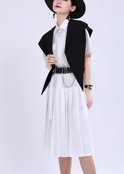 Summer Black Jacket With Collar and Shawl