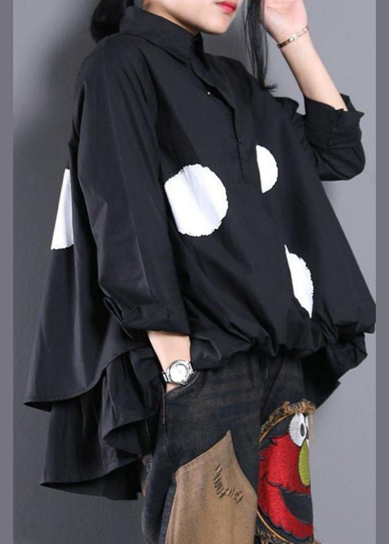 Diy White Dotted Blouses for Asymmetric Shirt