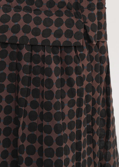 Chocolate Print Cotton Long Dress Summer