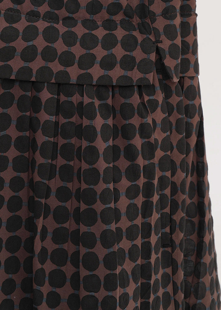 Chocolate Print Cotton Long Dress Summer
