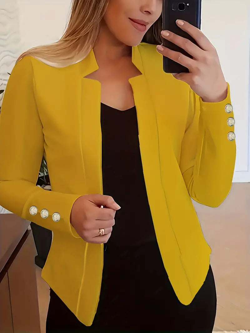 JO | Long-sleeved blazer with open button placket for spring