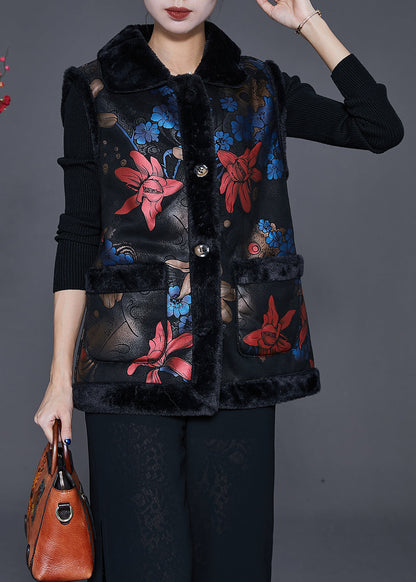 Blue Print Fine Cotton Filled Vests Peter Pan Collar Winter