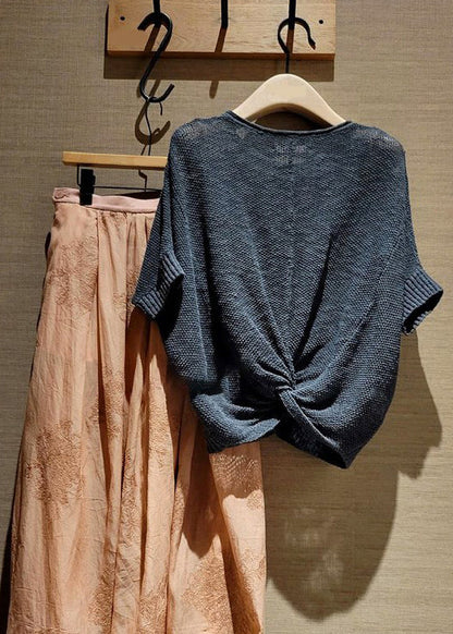 New Ice Silk Top and Skirt Jacquard Silk Two Pieces Set Summer