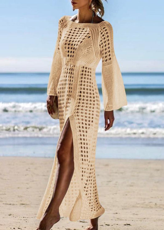 Black Knitting Cotton Hollow Out Summer Dresses