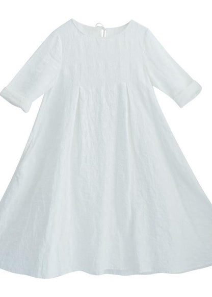 Unique O-neck Summer Wardrobes Inspiration White Dress