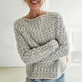 JO | Chic gray sweater with round neckline