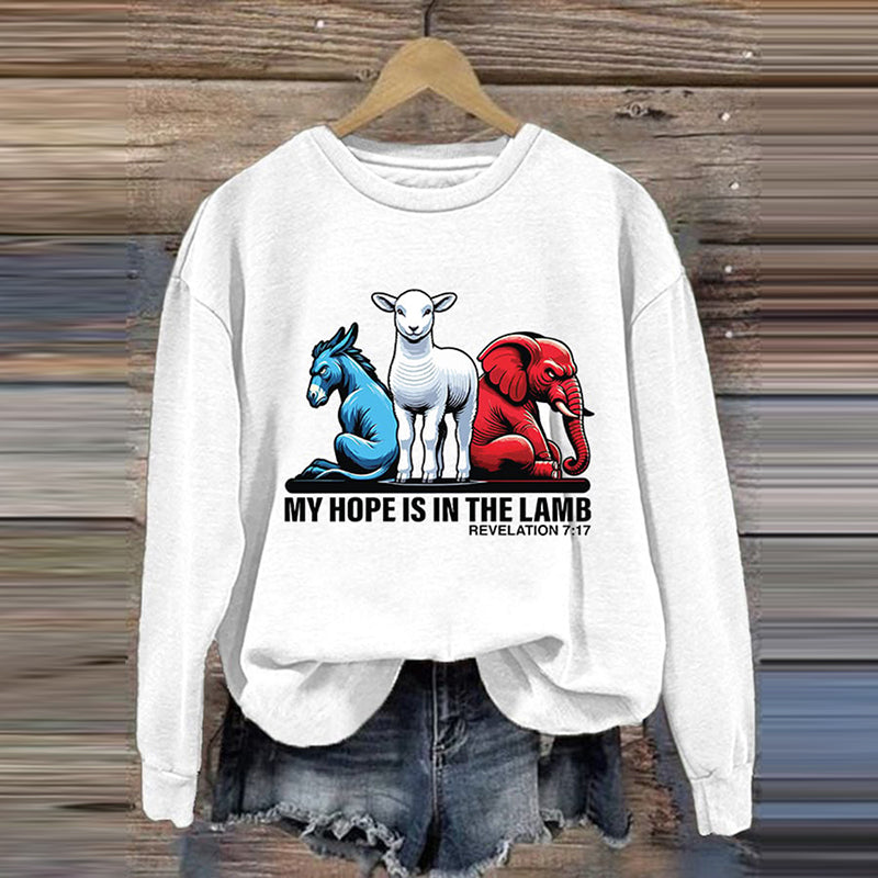 Comstylish Women's My Hope Is In The Lamb Printed Sweatshirt