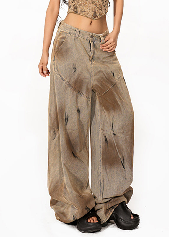 Patchwork Tie Dye Wide Leg Jeans Summer