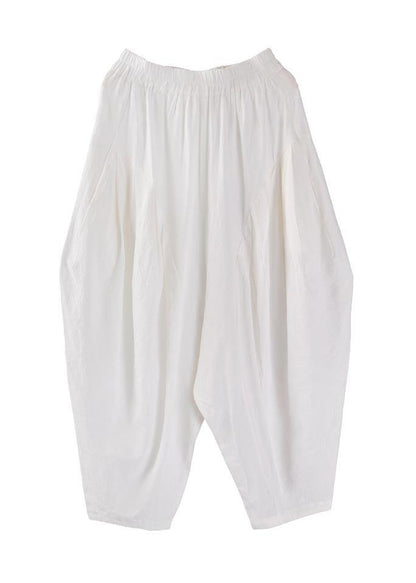 Grey High Waist Cotton Linen Lantern Pants Summer