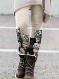 Comstylish Fuzzy Cats Crochet Art Cozy Knit Leggings
