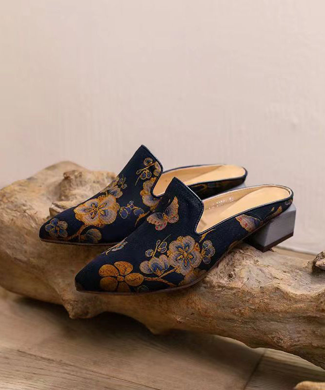 Chunky Yellow Sheepskin Pointed Toe Slide Sandals