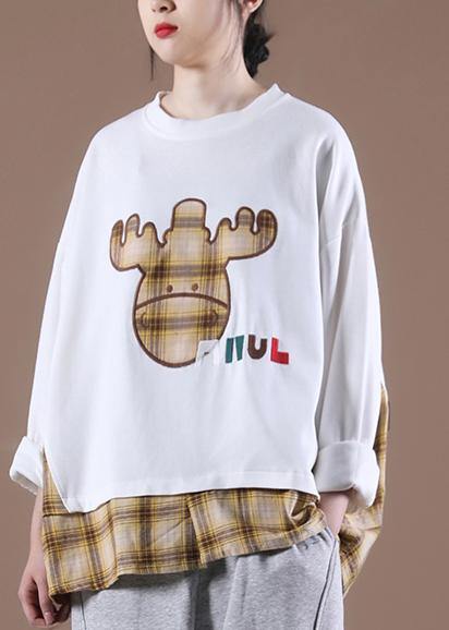 Style White O-neck Loose Sweatshirt