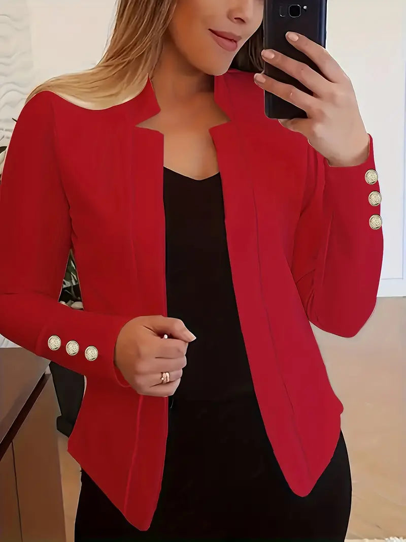 JO | Long-sleeved blazer with open button placket for spring