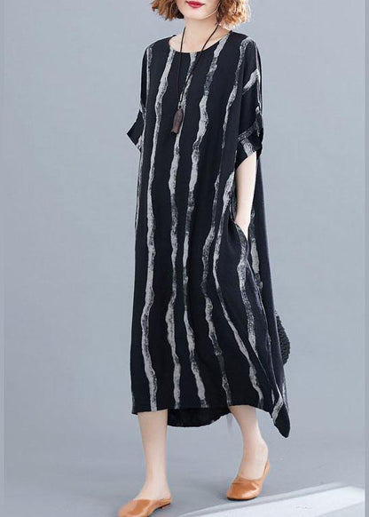 Classy Black Loose Pockets Summer Party Dress Half Sleeve