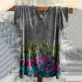 Vintage Embroidered Floral Cotton T-shirt artswardrobe