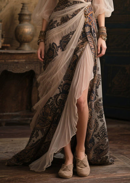 Asymmetrical Patchwork Exra Large Hem Chiffon Dresses Summer
