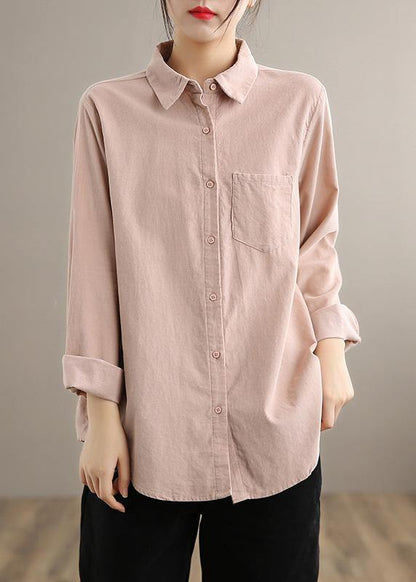 Modern Pink Clothes for Lapel Pockets Spring Tops