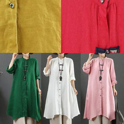 Natural Stand Collar Asymmetric Spring Blouse Inspiration White Shirt