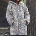 Rabbit Floral Print Women's Cardigan Sweater artswardrobe