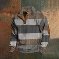 Men's Western Vintage Jacquard Print Stand Collar Button-Up Sweatshirt elevenforest