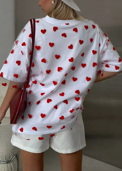 White O Neck Tulle Patchwork T Shirts Summer