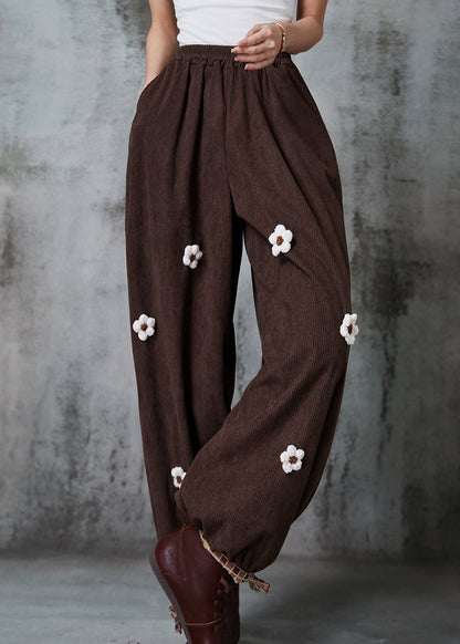 Chocolate Oversized Corduroy Pants Spring
