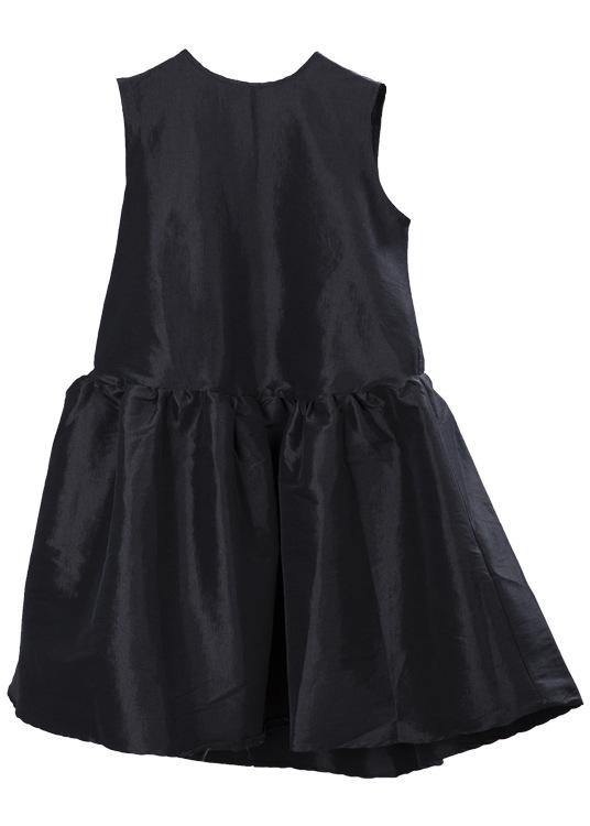 Black O-neck Half Sleeve Dress Summer
