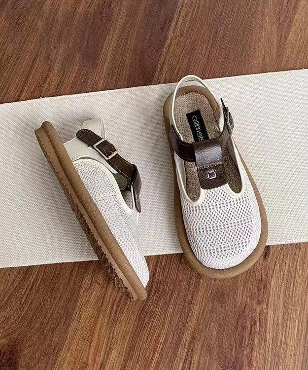 Beige Breathable Mesh Splicing Hiking Sandals